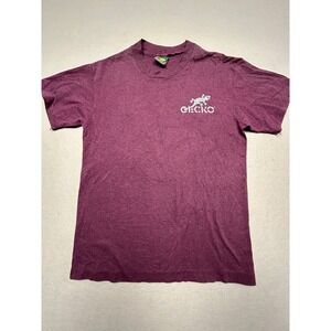 Gecko Hawaii T-Shirt Cotton Polyester Purple Small Mens